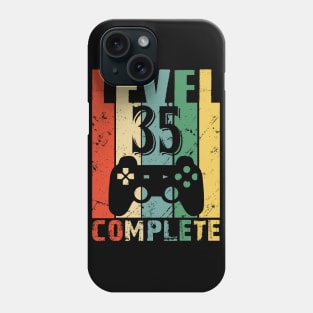 Vintage 35th Wedding Anniversary Level 35 Complete Funny Video Gamer Birthday Gift Ideas Phone Case