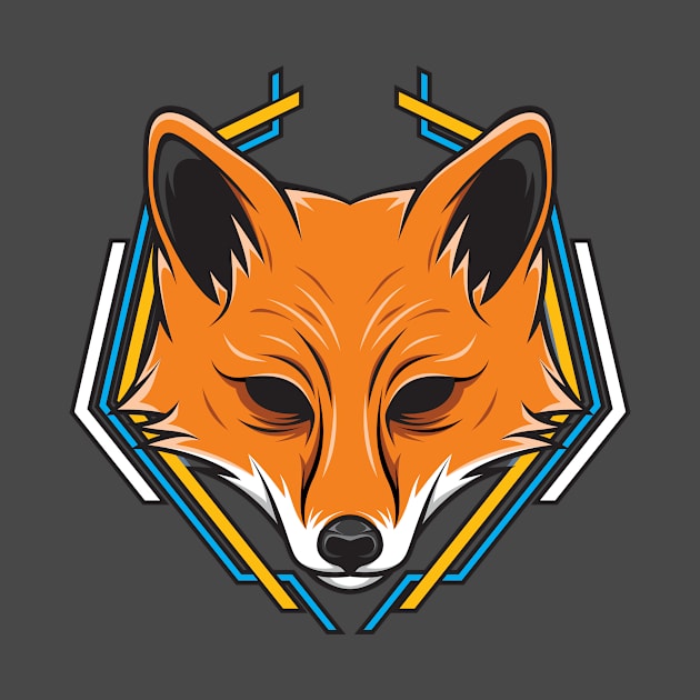 Fox Head Geometric by fooartwork