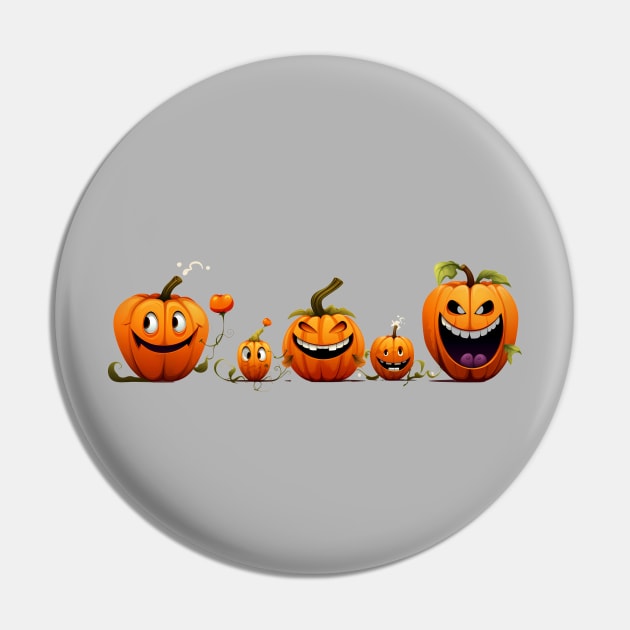 Spooky Halloween Pumpkin Family Pin by DivShot 