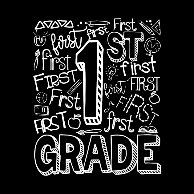 First 1st Grade Typography Shirt Back To School Gifts by Ortizhw