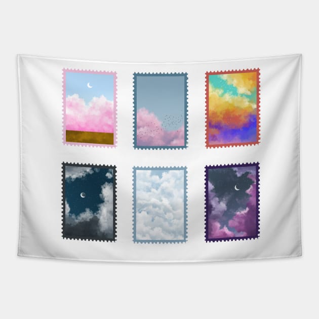 Postage Stamps Tapestry by lindepet