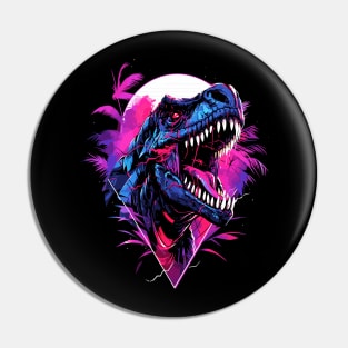 Synthwave T-Rex Pin