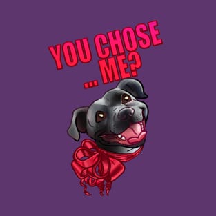 YOU CHOSE ME ? GREY BLACK STAFFY PINK CARD T-Shirt