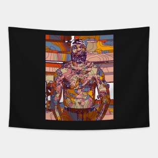 Shirtless Lebron James Geometric Art Tapestry