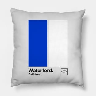 County Waterford / Original Retro Style Minimalist Poster Design Pillow