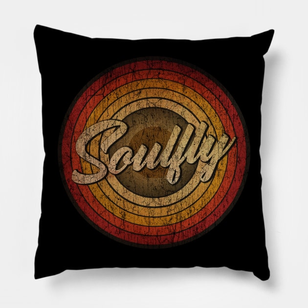 arjunthemaniac, circle retro faded Soulfly Pillow by arjunthemaniac