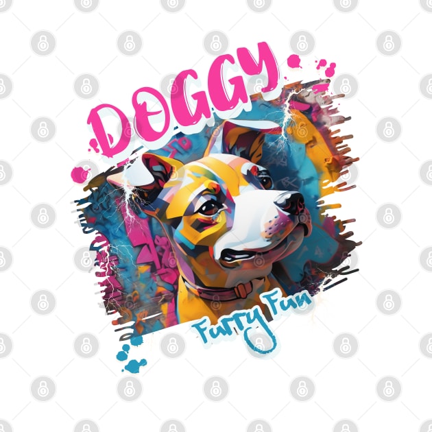 Graffiti-inspired portraiture Dog by Moonlight Forge Studio