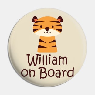 William on Board sticker Pin