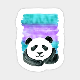 Lazy Panda on Mint & Violet Magnet