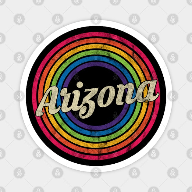 Arizona - Retro Rainbow Faded-Style Magnet by MaydenArt