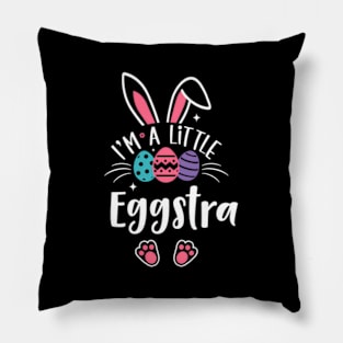 I'M A Little Eggstra Easter Day Bunny Eggs HapEaster Pillow