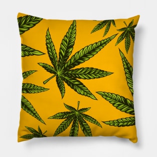 Autumn Green leaves pattern Pillow