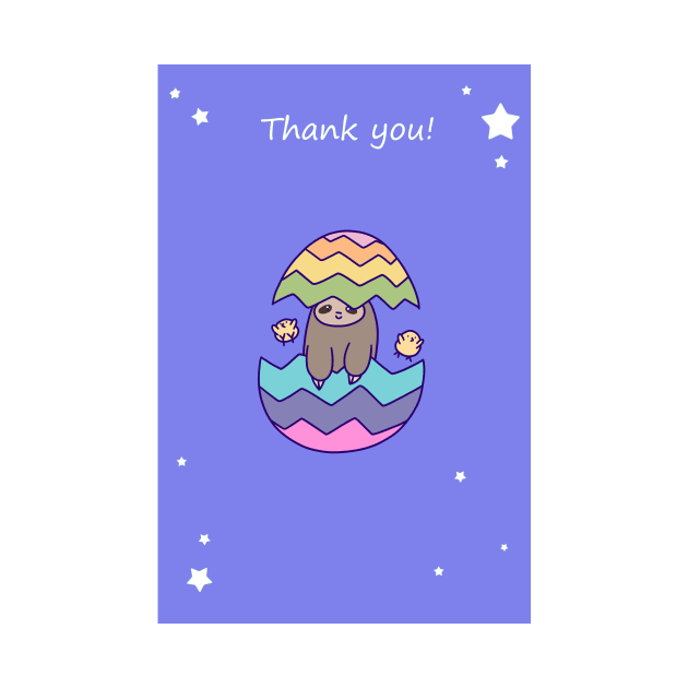 Thank You - Easter Egg Sloth by saradaboru