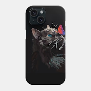 Cat and Butterfly Vektor Design Phone Case