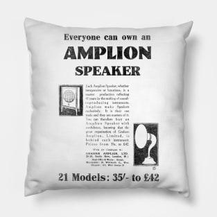 Graham Amplion Ltd. - Amplion Speaker - 1929 Vintage Advert Pillow