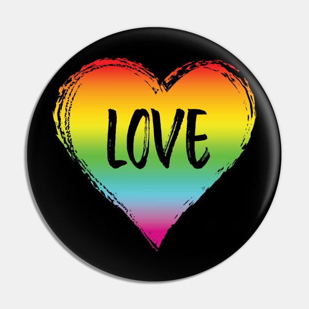 LGBT Love Heart Rainbow Pin by aaallsmiles