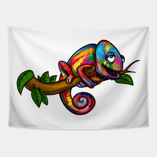 Rainbow Chameleon Lizard Tapestry