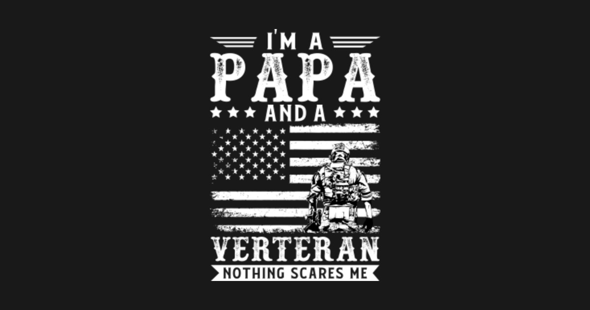 Veteran Papa Veterans Day Dad Love USA Gift Idea Veteran Crewneck