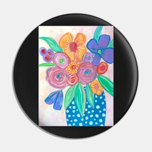 Bright Expressive Florals in vase Pin