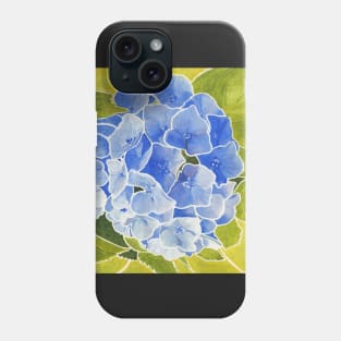 Blue Hydrangea in Watercolor Phone Case