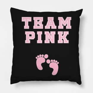 Team Pink Girl Baby Shower Gender Reveal Party Cute Funny Gift Pillow