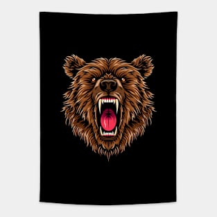 Bear Roaring Tapestry