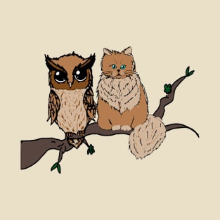 Owl and cat T-Shirt