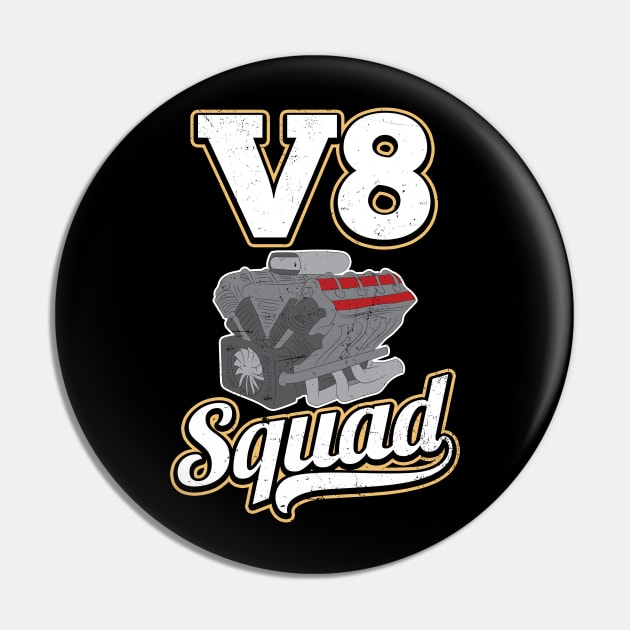 V8 Engine Shirt | Engine Squad Block Gift Pin by Gawkclothing