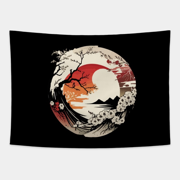 Japanes vector art Tapestry by Cupidostore