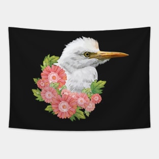 cattle egret Tapestry