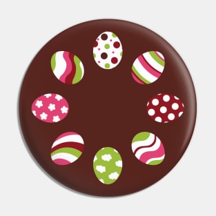 Eggs | Pink Green | Stripes | Dots | Clouds | Maroon Pin