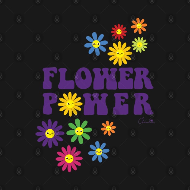 Sticker Style Flower Power Multi Color Happy Face Daisies by ClaudiaFlores