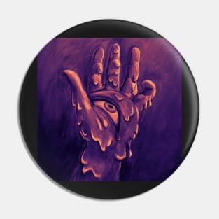 Melting Hand - Surreal Abstract Art - Sunset Variant Pin