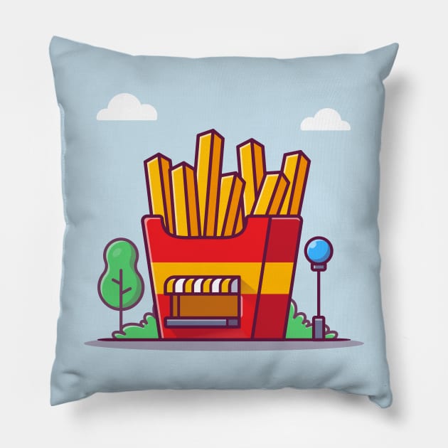 French Fries Shop Pillow by Catalyst Labs