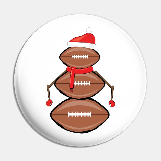 Funny Christmas Football Balls Snowman Pin by DesignWood-Sport