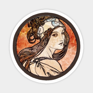 Pretty Art Nouveau Girl Magnet