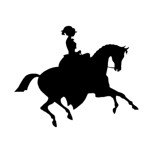 Vintage horse, Rider lady silhouette, Vintage woman Riding A Horse, T-Shirt