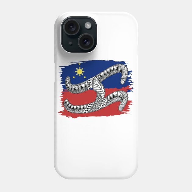 Philippine Flag Tribal line Art / Baybayin word KA Phone Case by Pirma Pinas