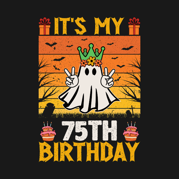 75th Birthday with ghost and Halloween Theme by loveshop