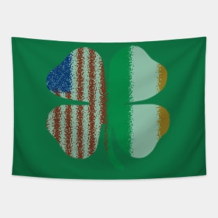 Irish American Flag, Irish Clover Tapestry
