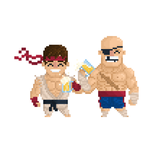 Retro Gamer Street Fighter Drinking Buds by YayPixel