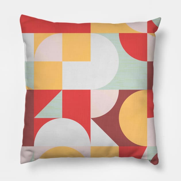 Mid Century Shapes N.10 / Retro Summer Evening Pillow by matise