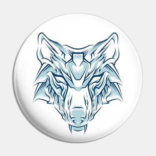 wolf head handdrawing Pin