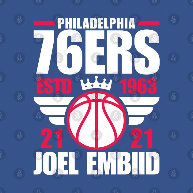 Philadelphia 76ERS Embiid 21 Basketball Retro by ArsenBills