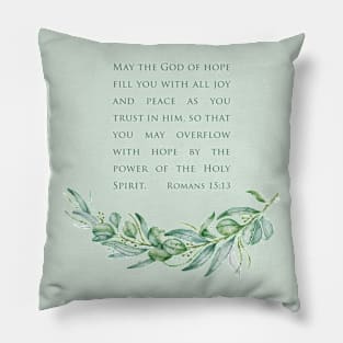 Holy Spirit Romans 15:13 Bible Verse Watercolor Pillow