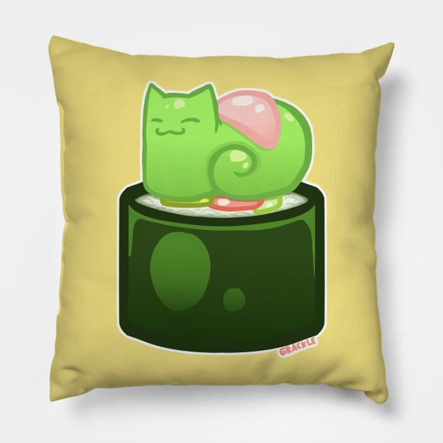 Sushi Cat Pillow by Jan Grackle