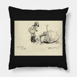 Winnie The Pooh Original Drawing Pillow