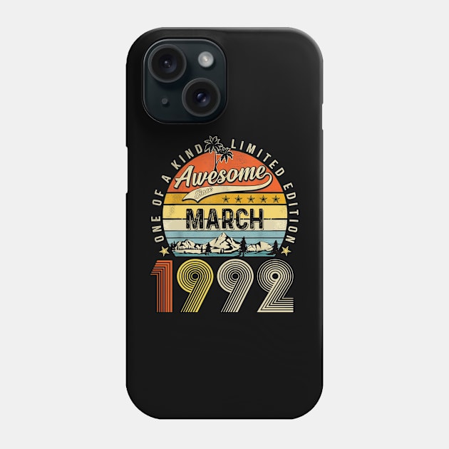 Awesome Since March 1992 Vintage 31st Birthday Phone Case by Mhoon 