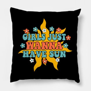 Girls Just Wanna Sun Summer T-Shirt Pillow