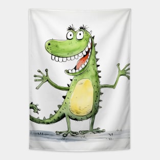 Funny Dinosaur Cartoon Tapestry